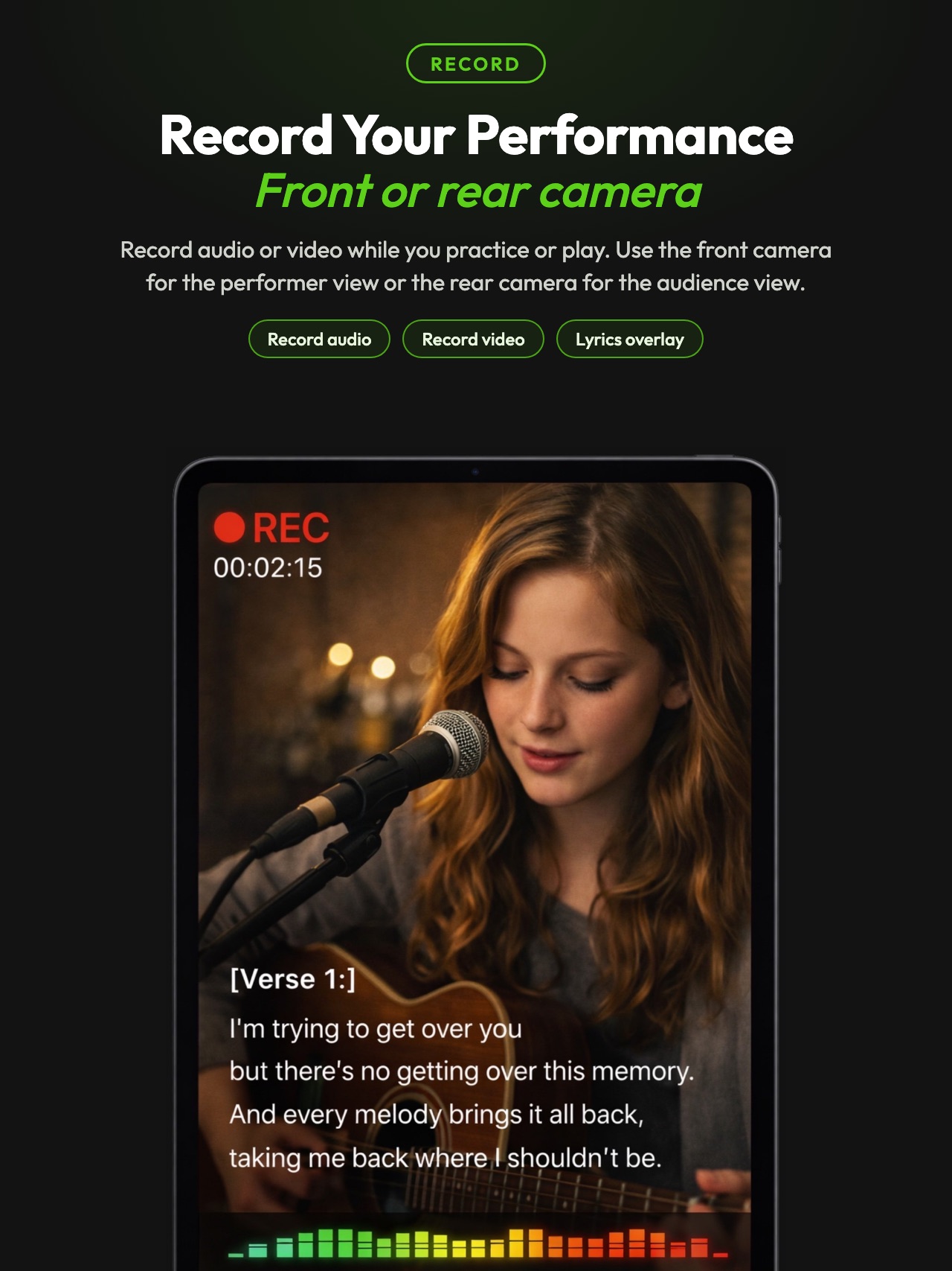 Record audio or video of your performance